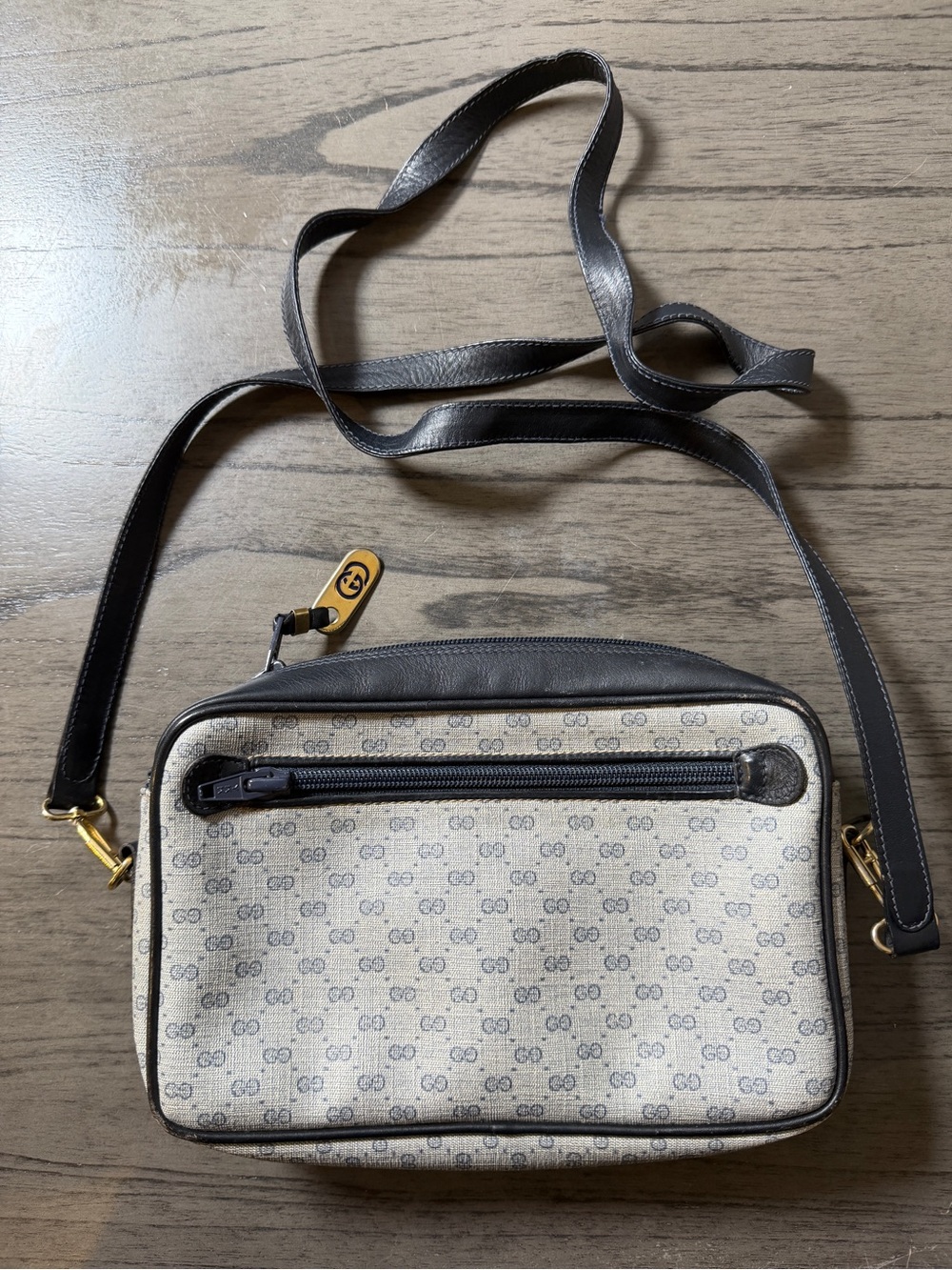Vintage Gucci Accessory Collection GG Monogram Crossbody Bag 80s Designer